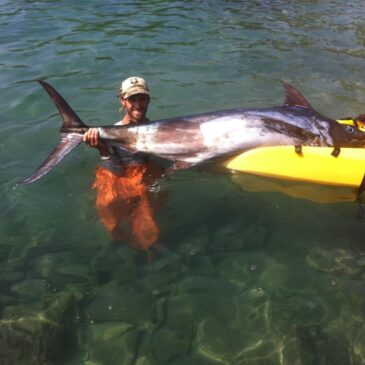 Long kayak fights with billfish