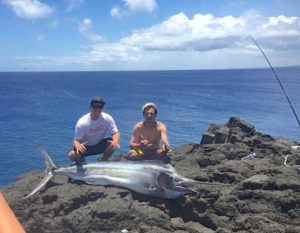 Blue marlin, oriental bonito, sailfish, sharp jaw bonefish and a nunu  ulaula - Jim Rizzuto